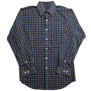 The Natural Manhattan Men's Blue Plaid Long Sleeve Button Up Shirt M Medium